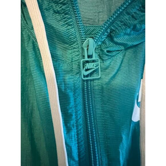 Nike Windbreaker Jacket sz XL Green Unisex Bike Hoodie raincoat - Picture 8 of 11